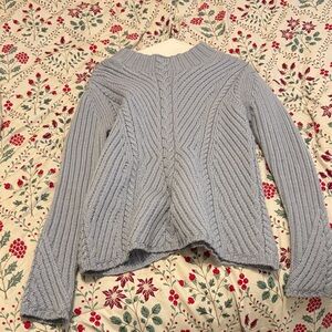 Cozy Cable Knit Sweater - periwinkle blue